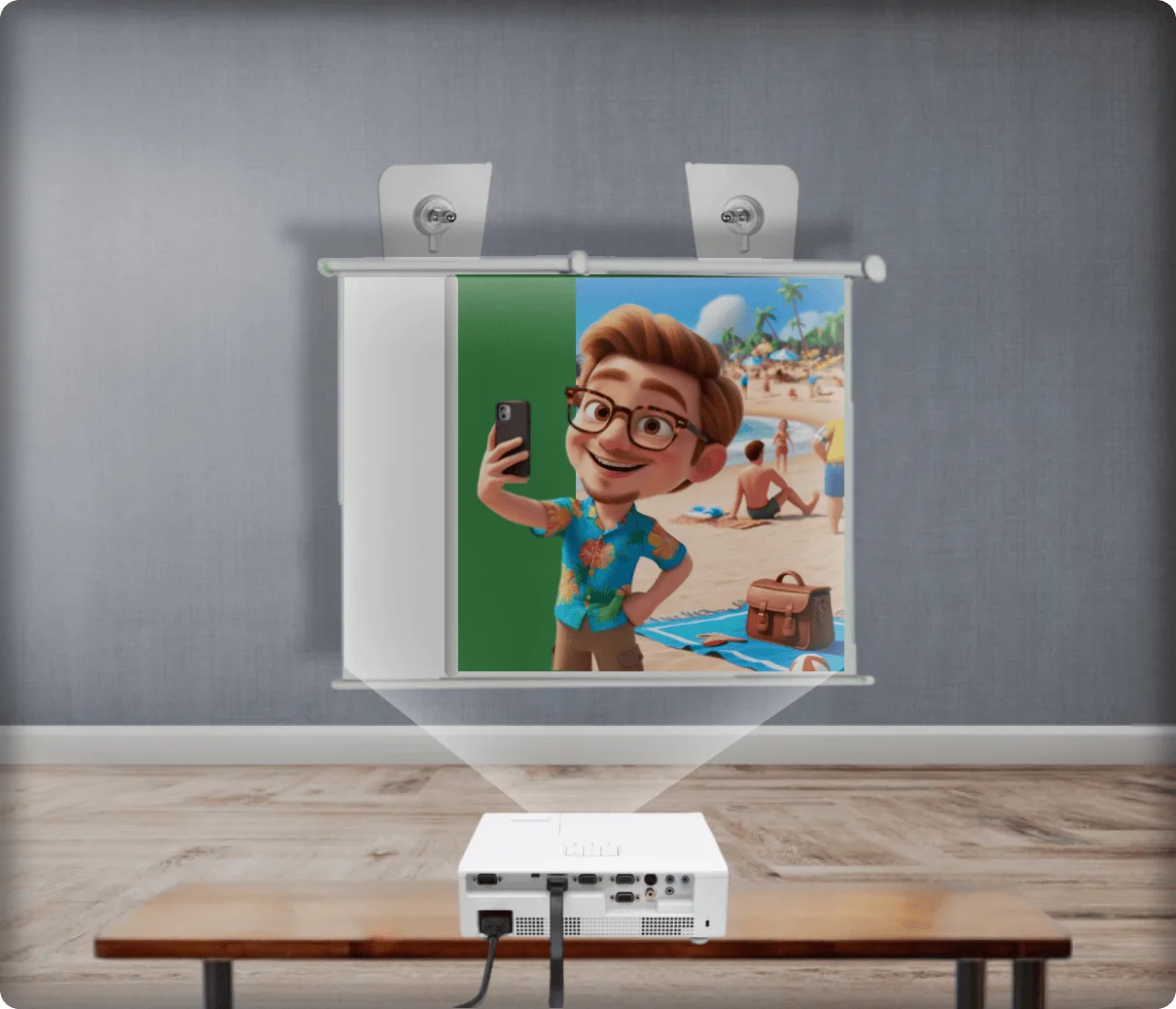 The white side of GREP used as a whiteboard on a wall