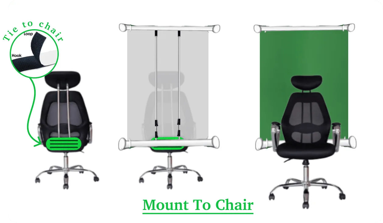 The chair slider accessory sliding onto the back of an office chair