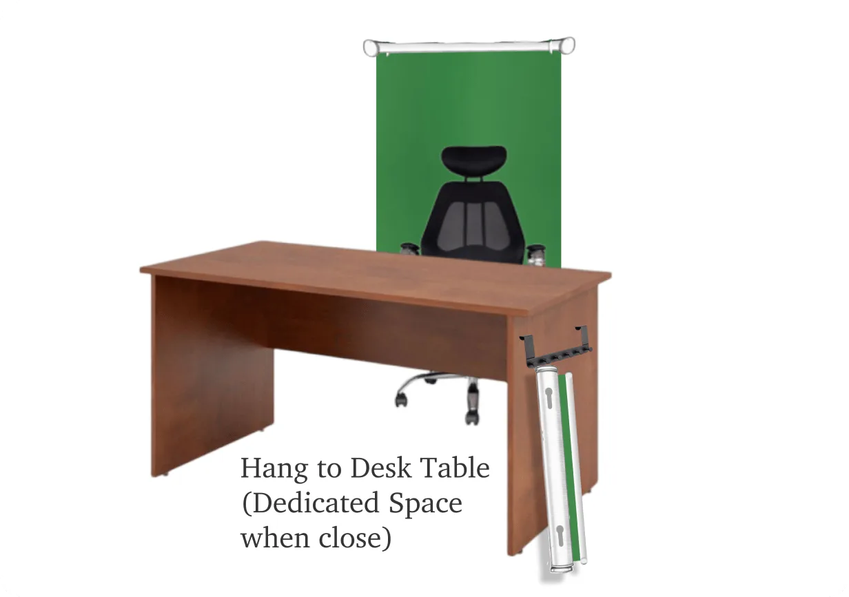 GREP mounted on an office chair, ready for a video call