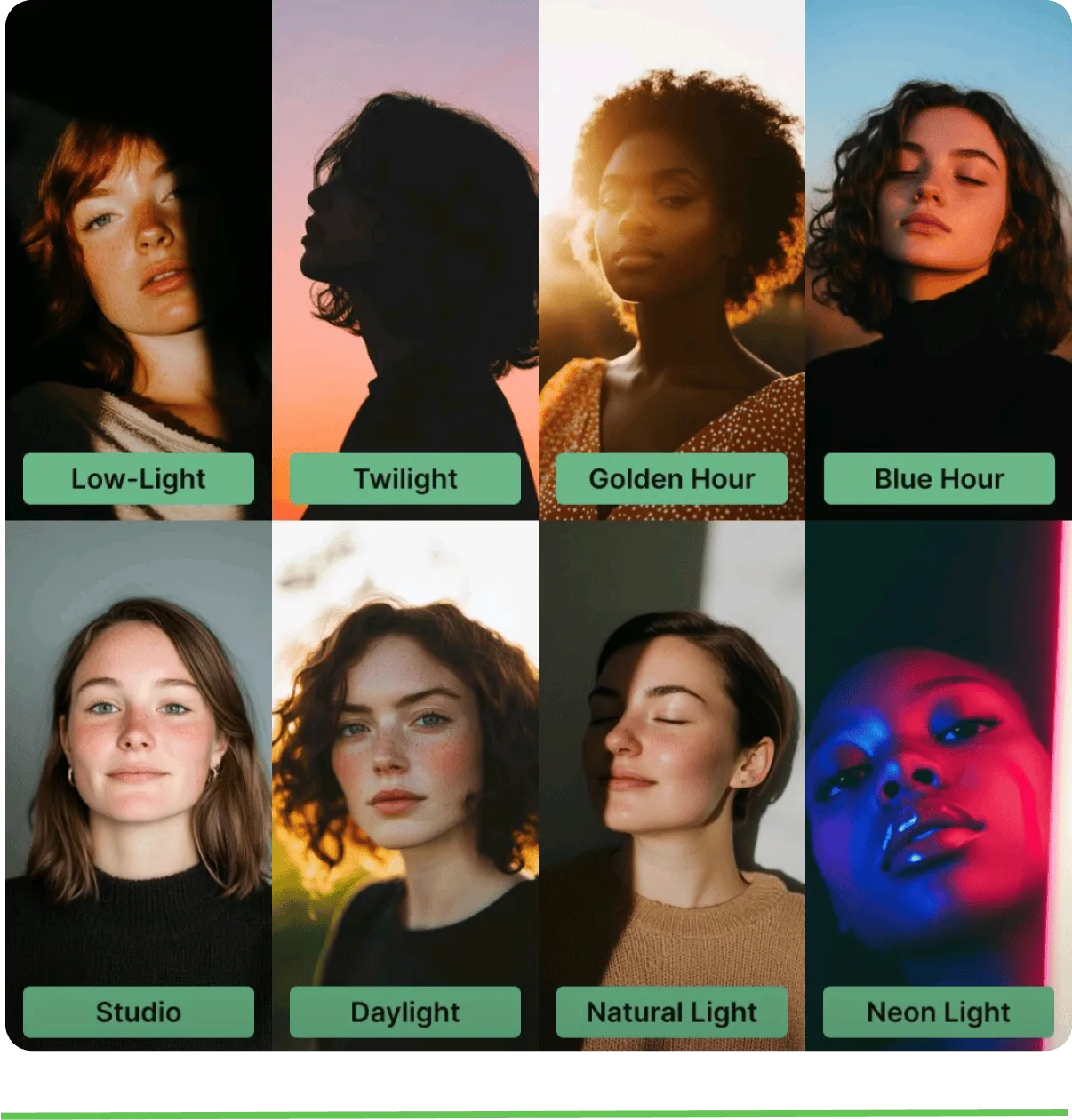 The magnetic lights in use, showing colour options