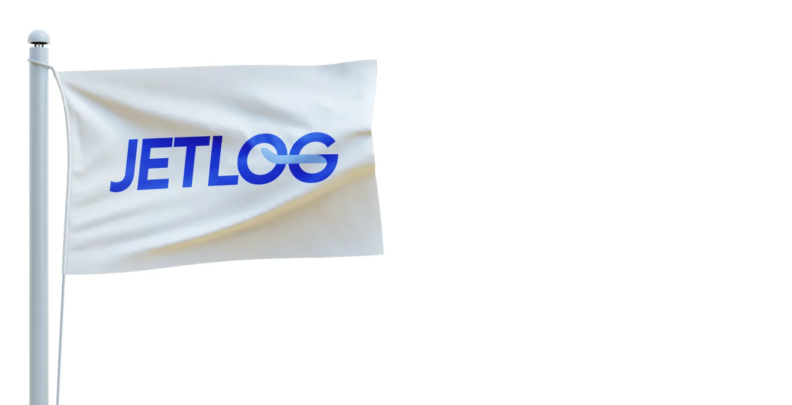 The Jetlog logo on a flag